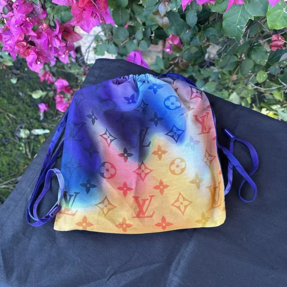 Louis Vuitton Tie Dye Monogram Bandana Pouch Cotton Silk M77033 Set